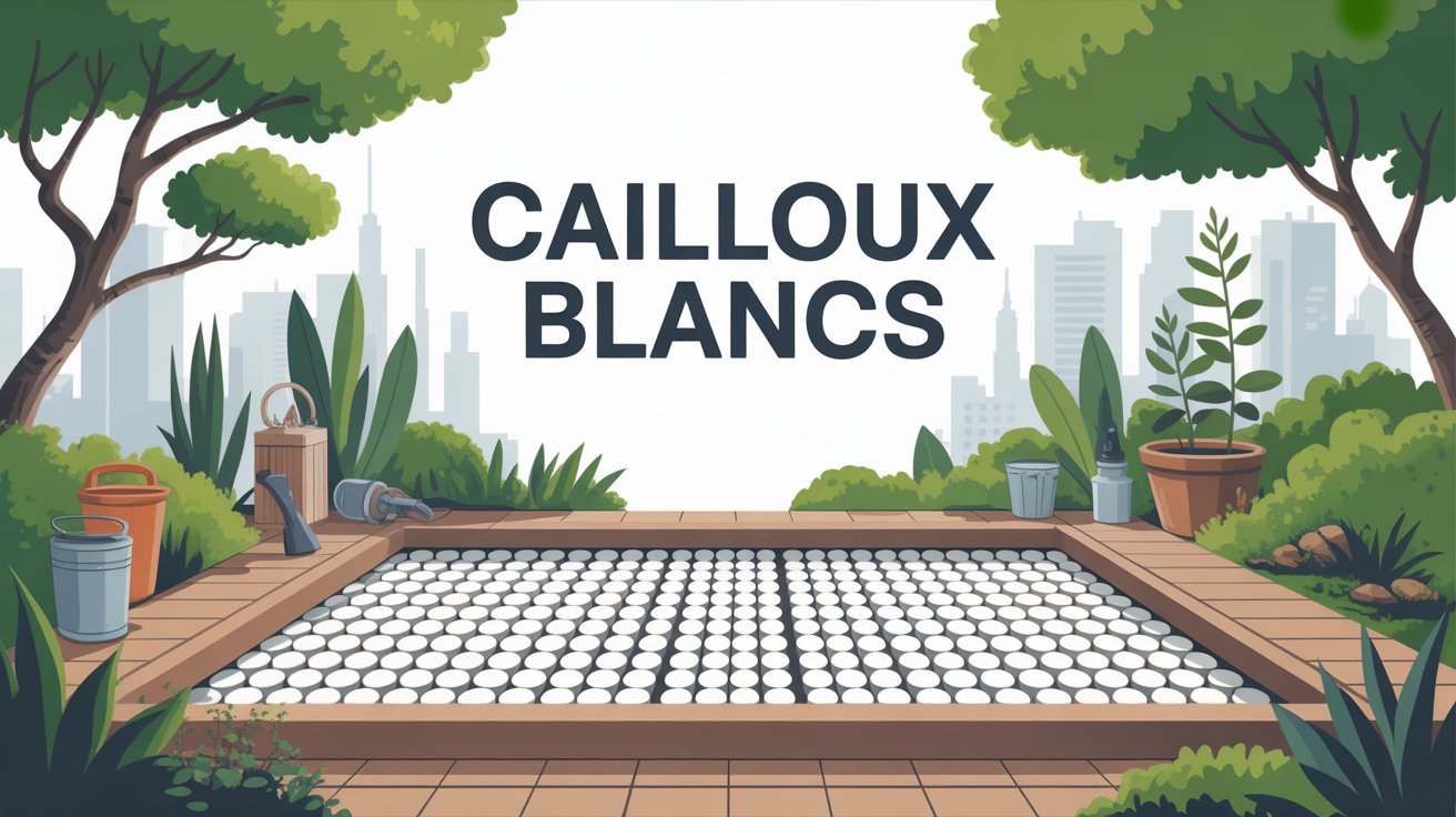 Cailloux blancs jardin zen urbain illustration