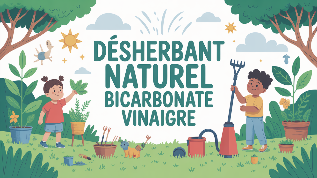 Jardin familial avec désherbant naturel bicarbonate vinaigre