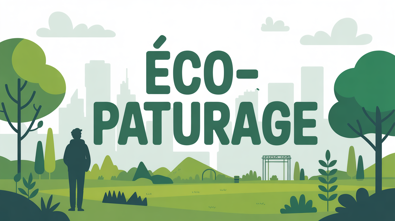 illustration eco paturage moutons ville parc