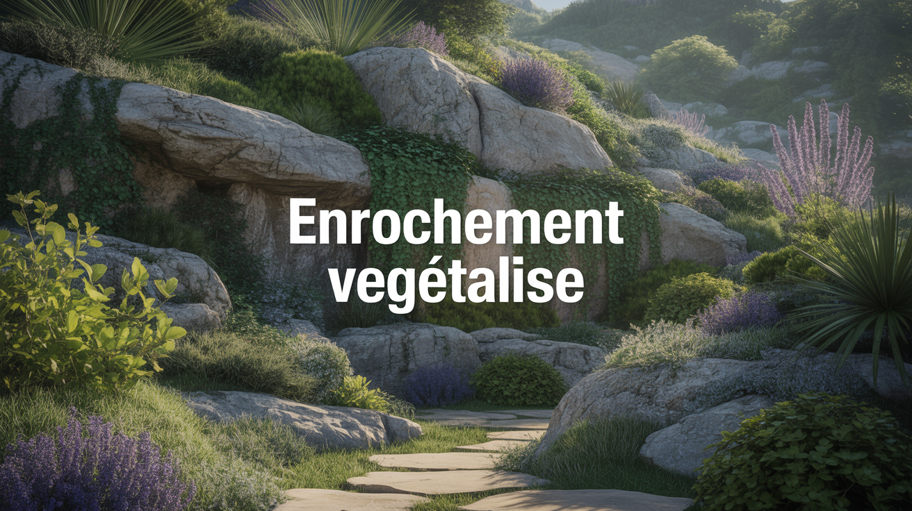 Talus enrochement vegetalise plantes vivaces microfaune jardin