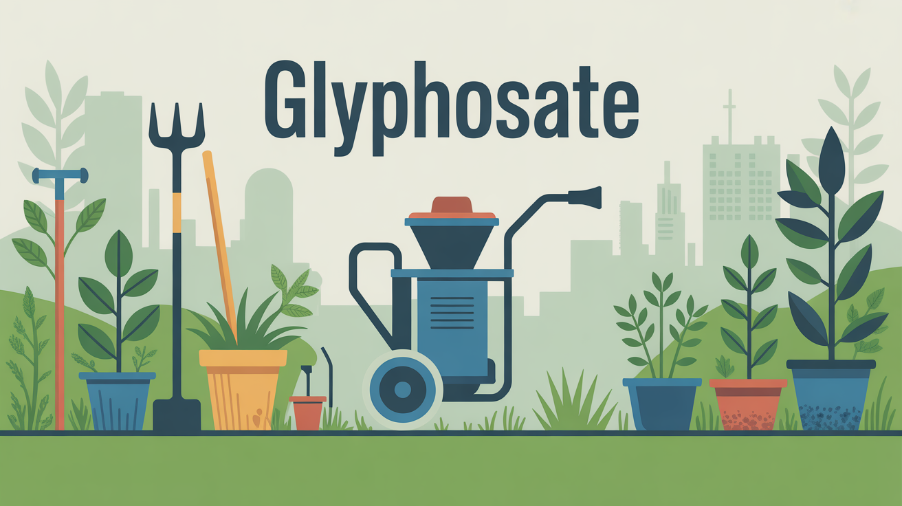 illustration jardin urbain glyphosate outils