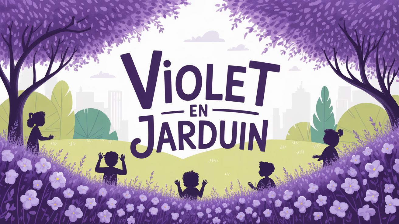 jardin urbain fleurs violettes enfants