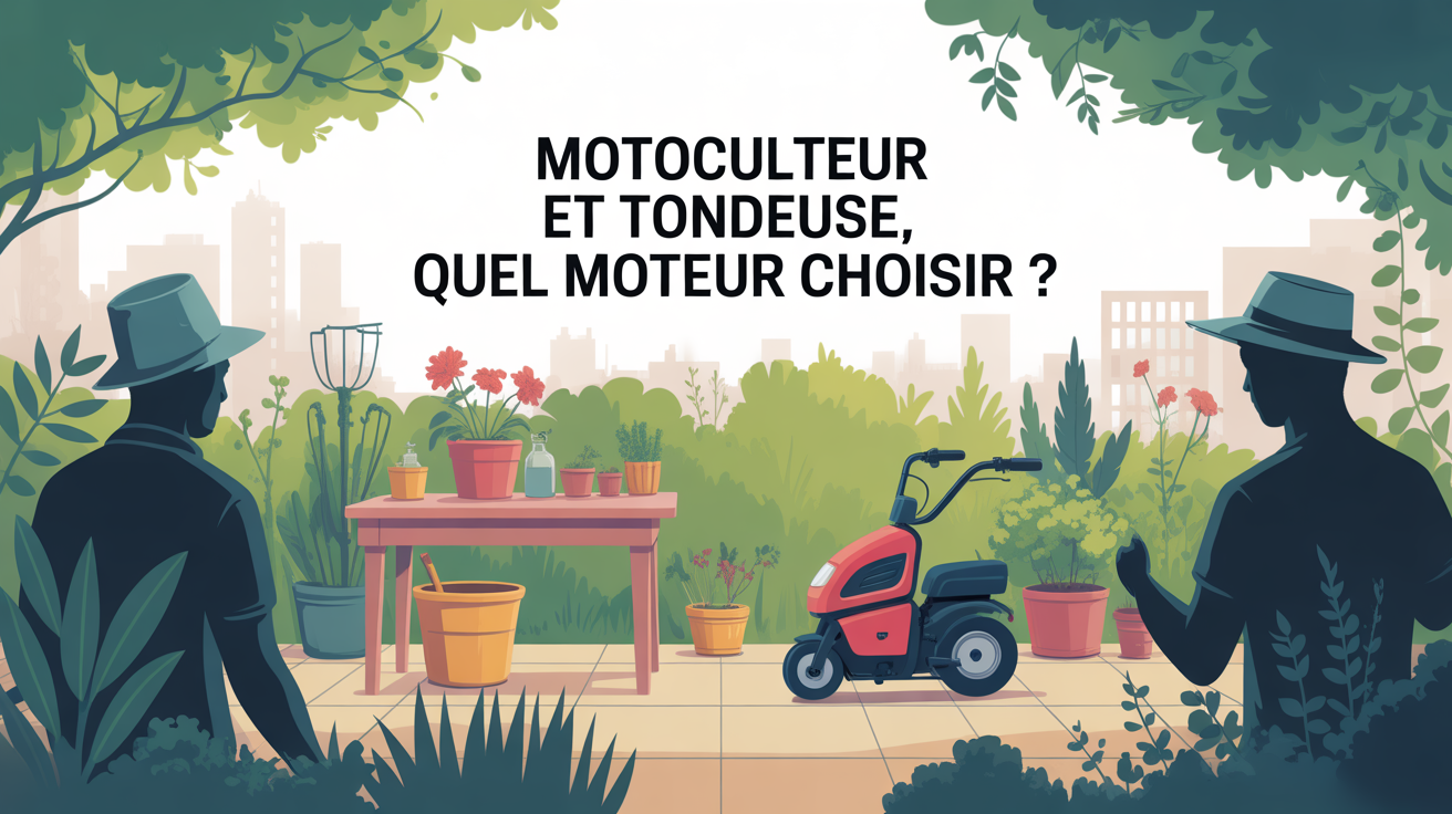 vue jardin urbain motoculteur tondeuse moteur choisir