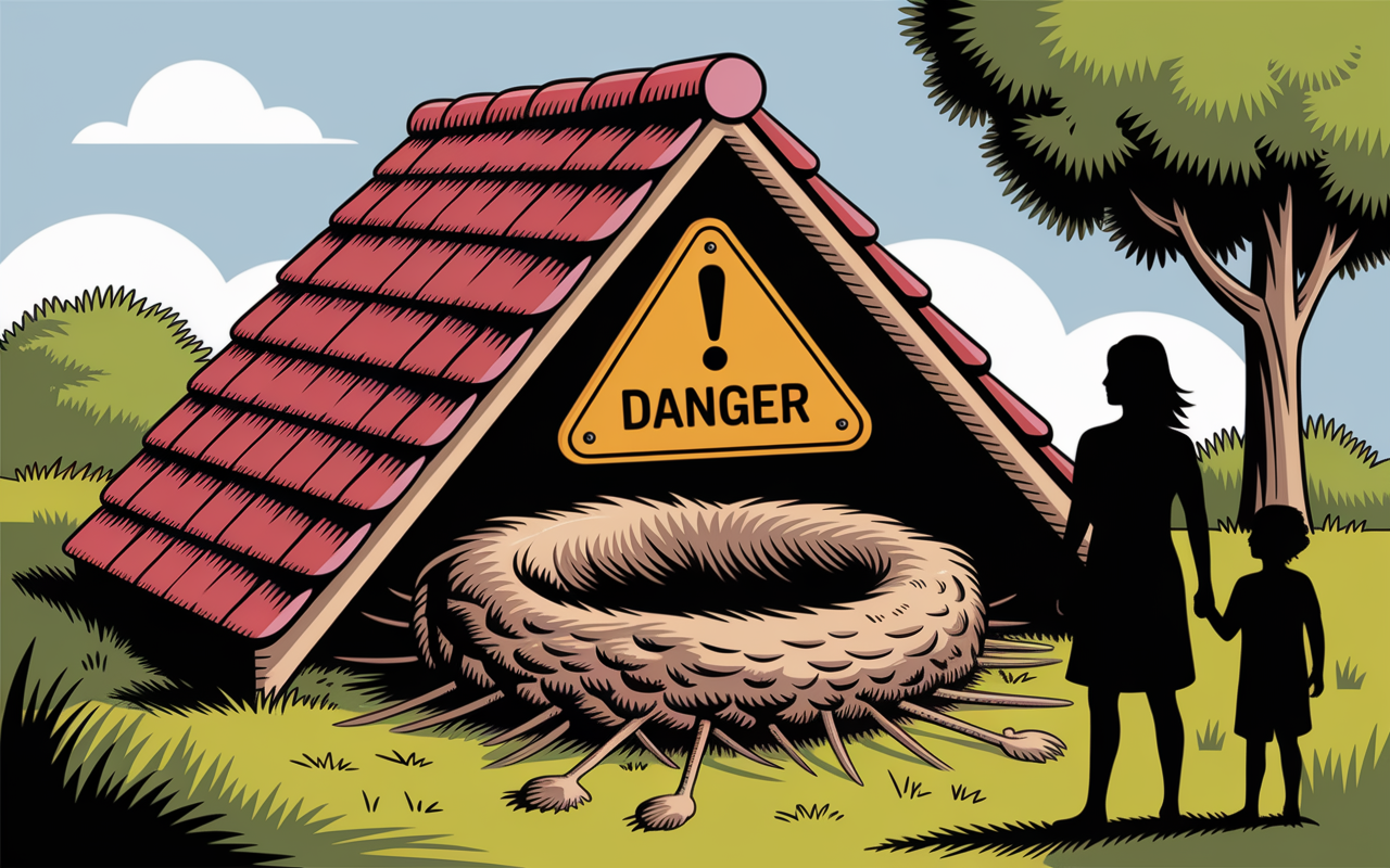 Nid de guêpes sous toit signalé danger