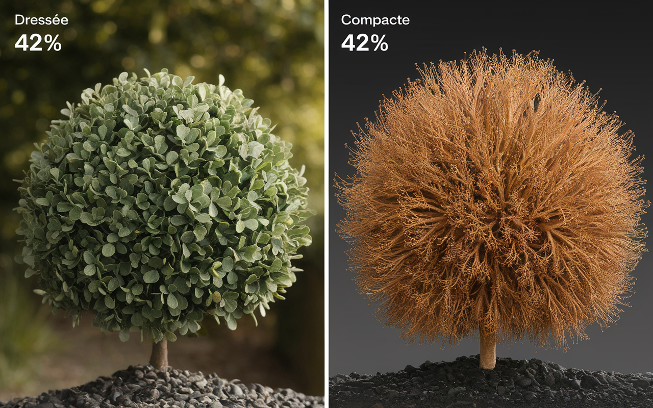 Comparaison visuelle Pilea Peperomia feuilles 42%