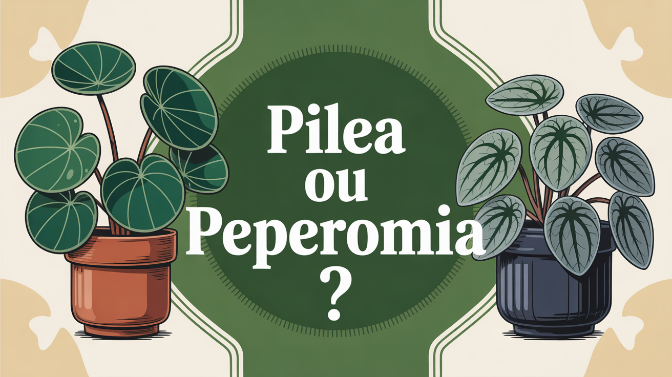 Illustration stylisée Pilea Peperomia plante d'intérieur