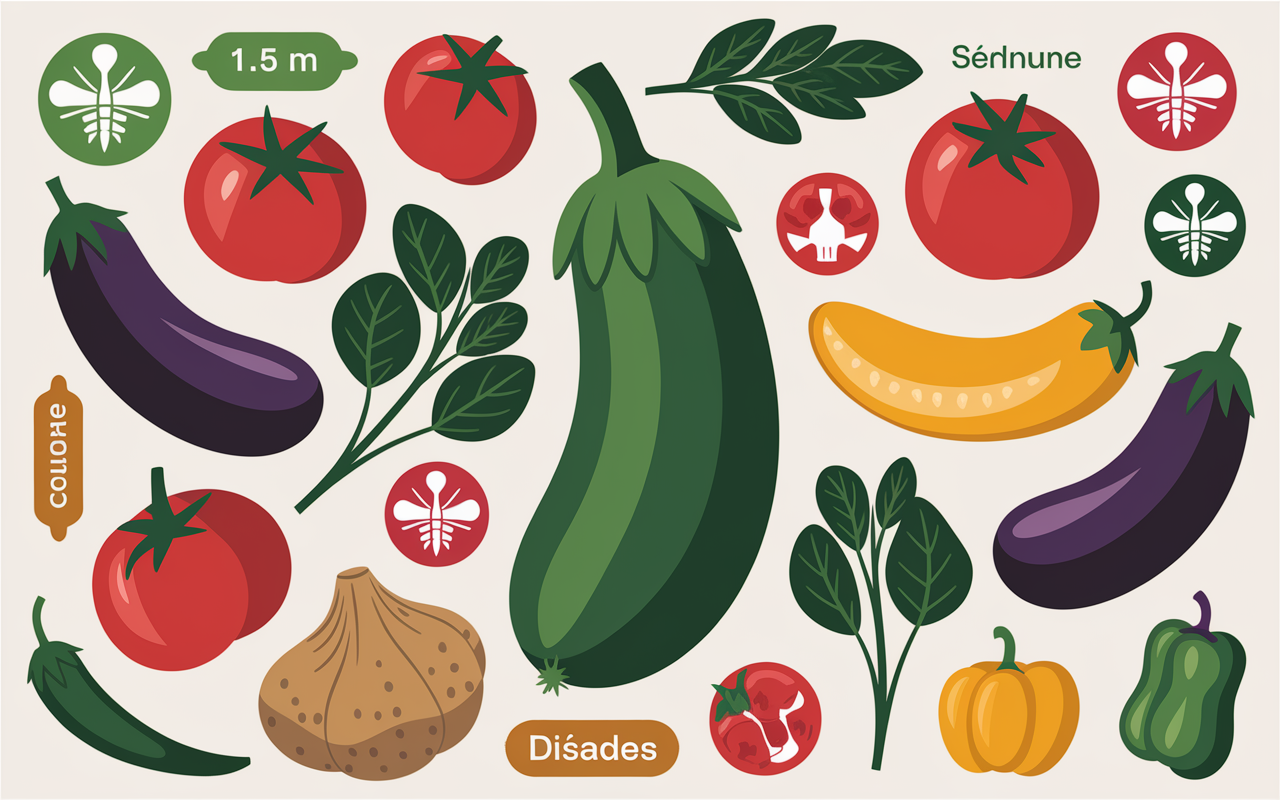 Tableau légumes incompatibles avec courgette et distances