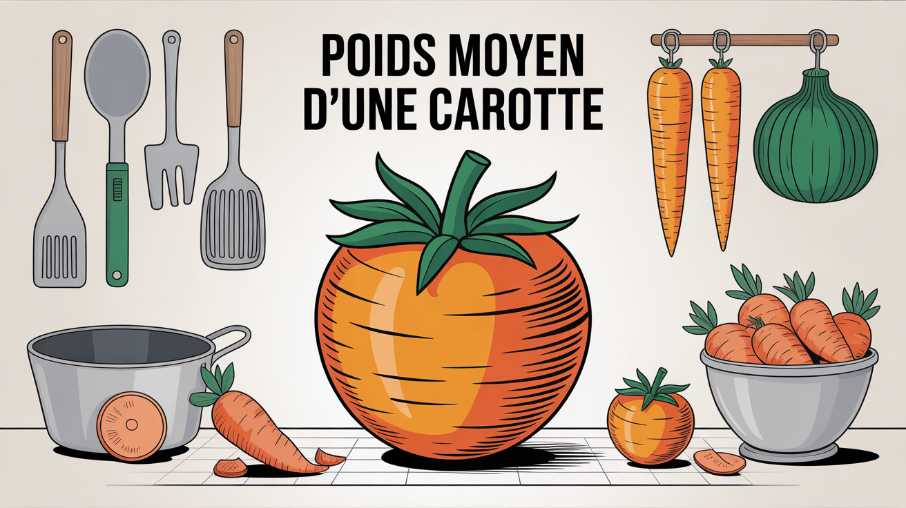 Dessins de carotte et balance pour poids moyen carotte