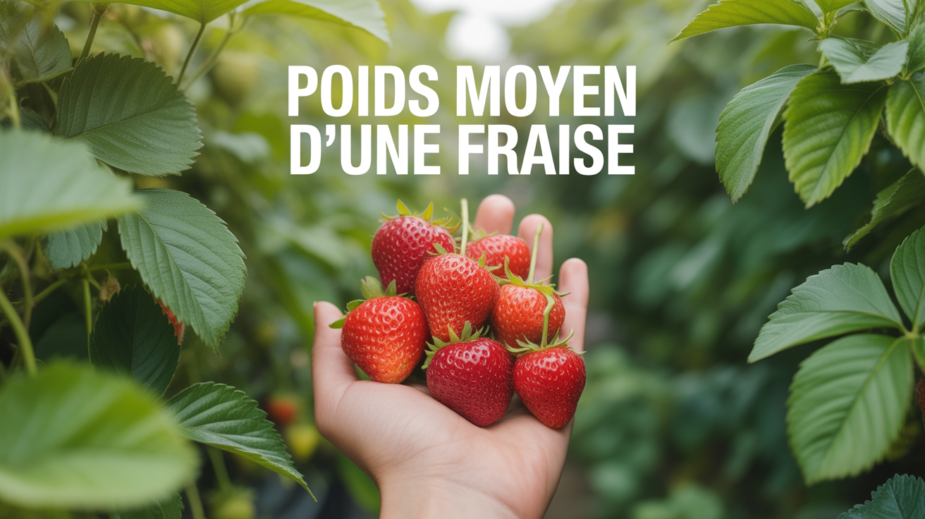 main tenant fraises fraiches poids moyen