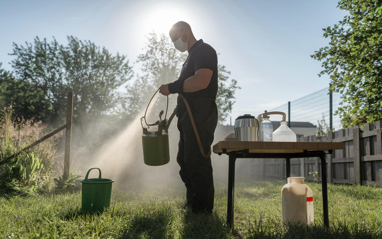 Préparation glyphosate sécurité gants masque