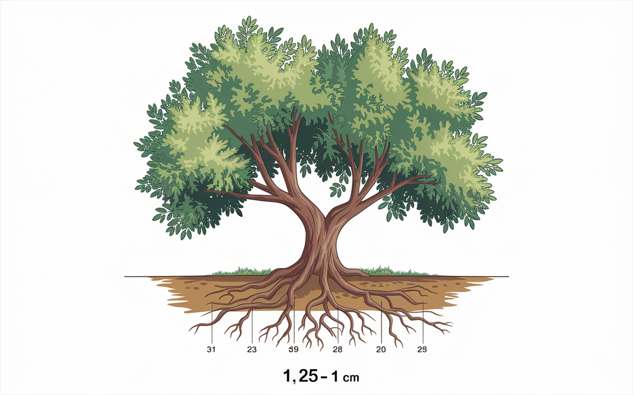 schema profondeur racines olivier vue coupe