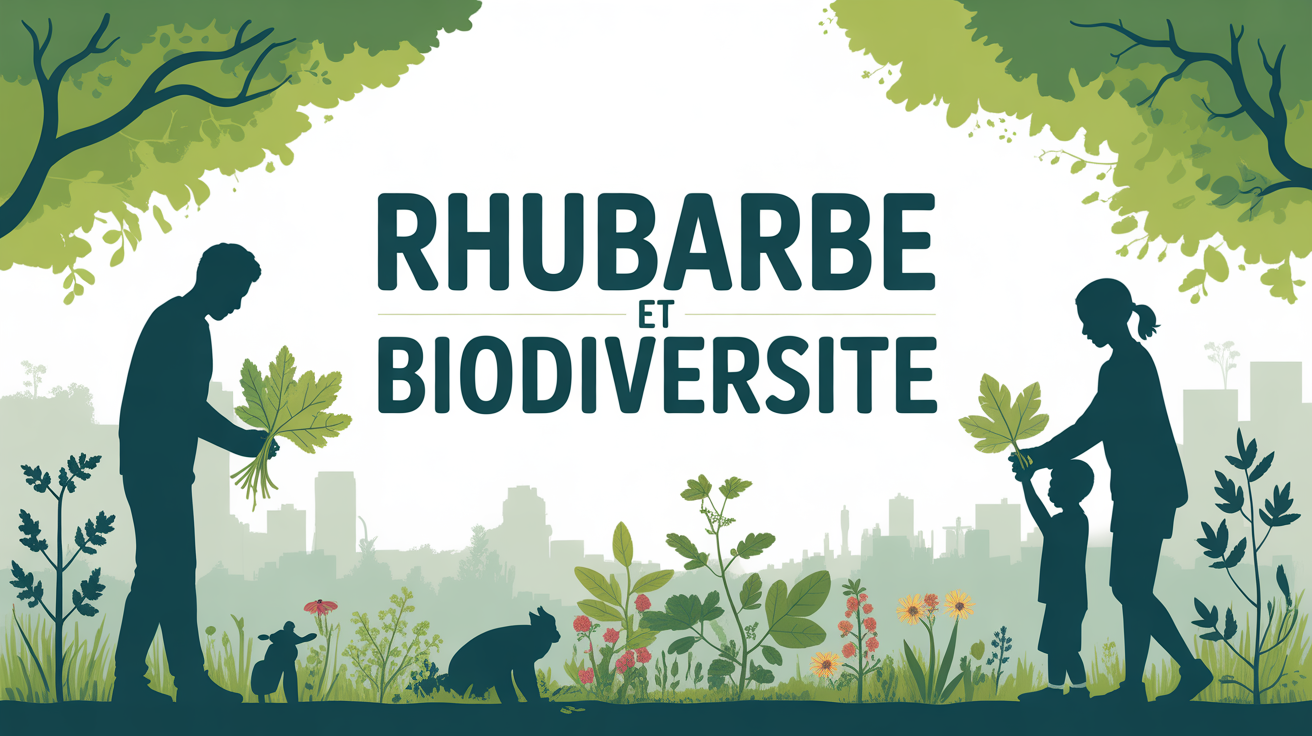 Illustration permaculture urbaine rhubarbe biodiversite