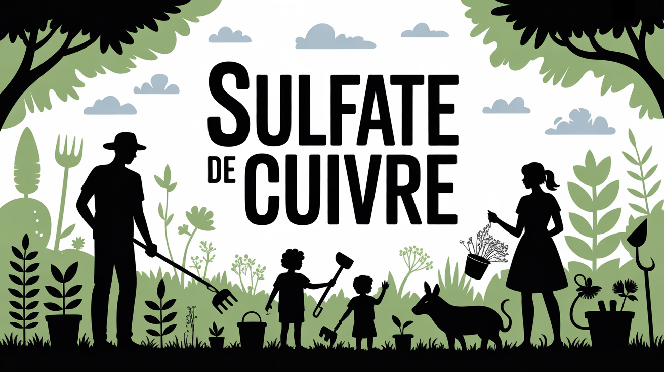 Scène jardin sulfate de cuivre sécurité enfants animaux biodiversité