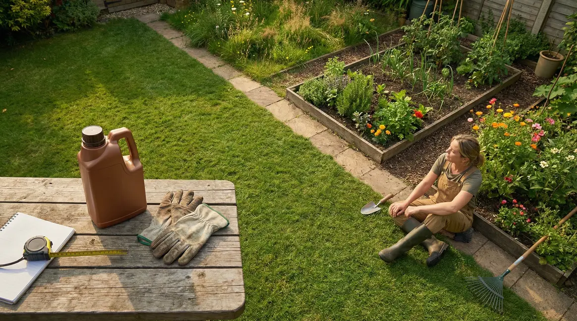 Vue d'ensemble d'un jardin avec gestion du glyphosate 360