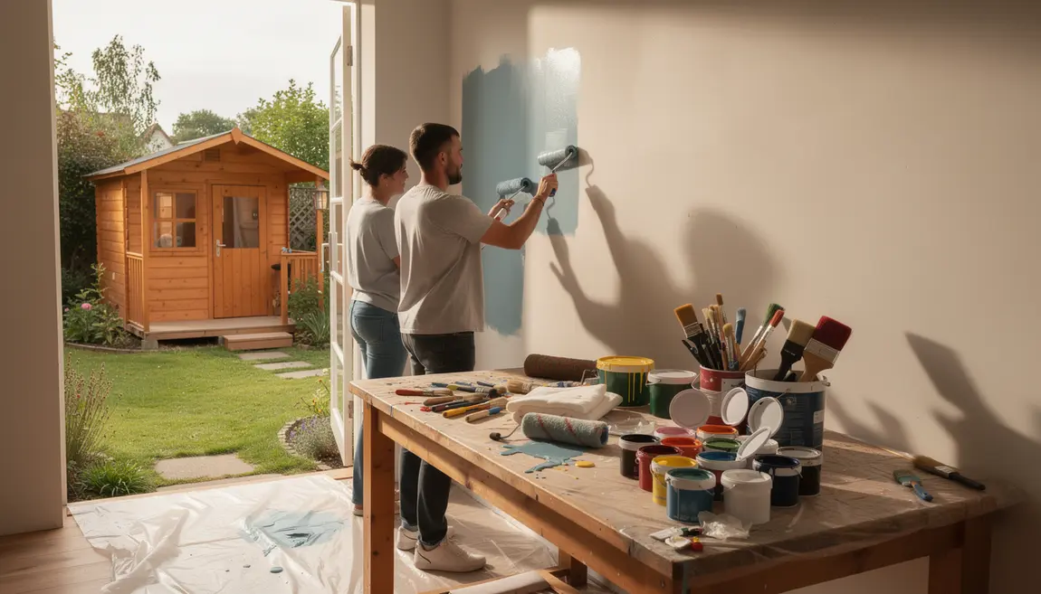 Atelier, jardin, et cabane avec peinture Sikkens