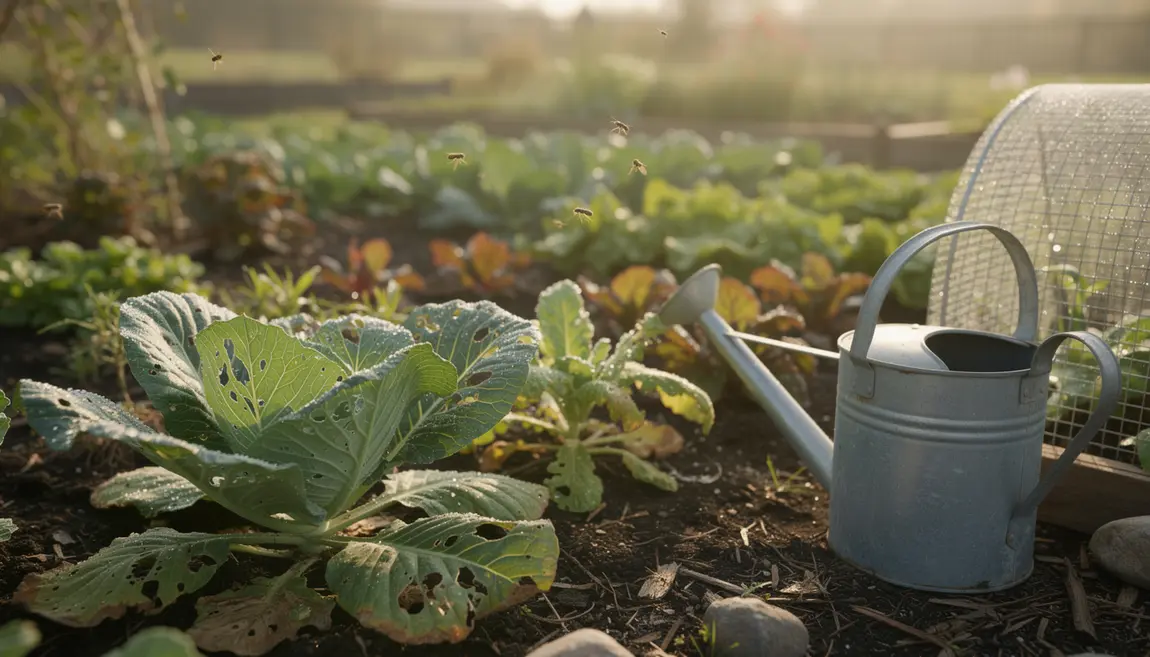 puce de jardin sur feuille chou potager