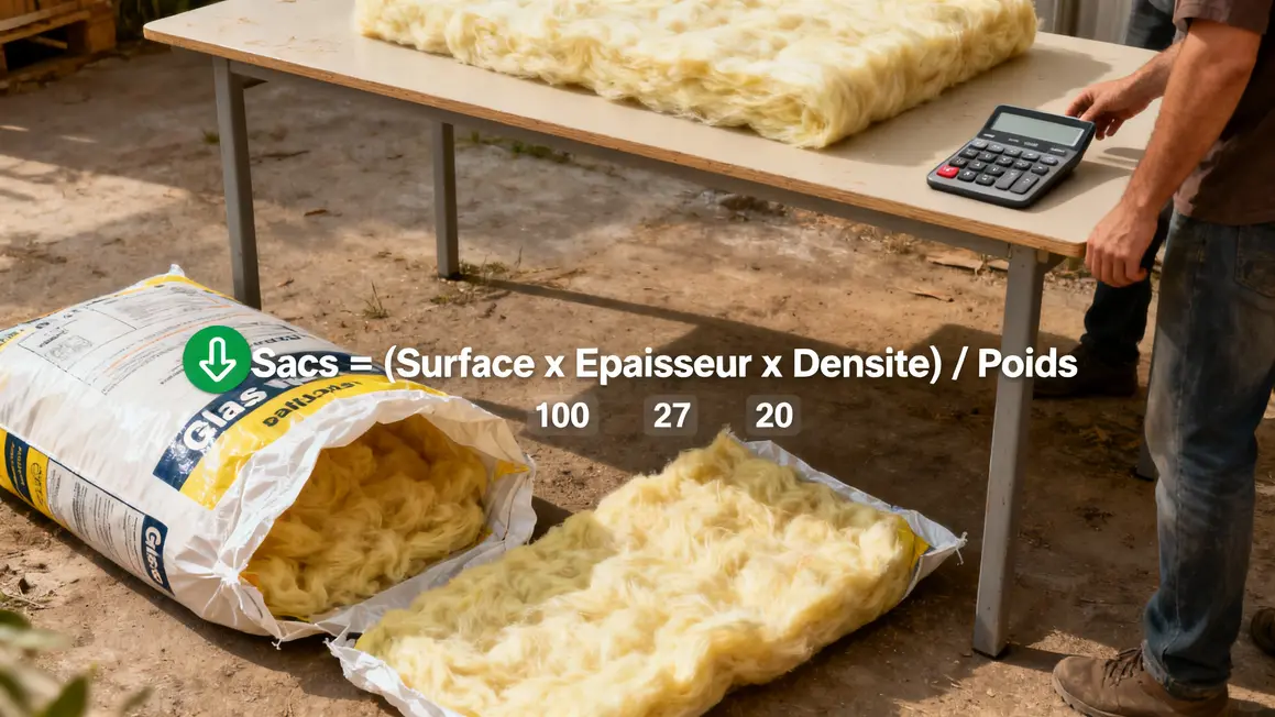 table formule sacs laine de verre pour 100 m2