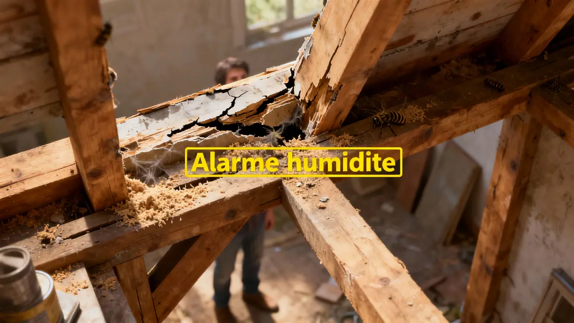 charpente en bois endommagée humidité insectes