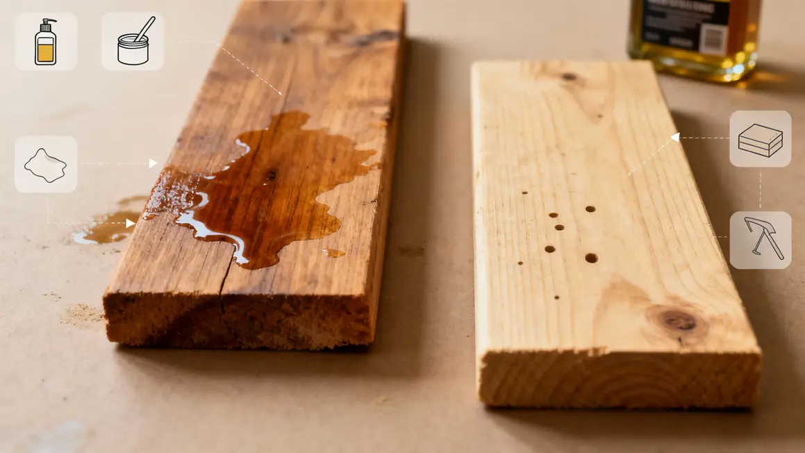 Test compatibilité huile vernis sur bois