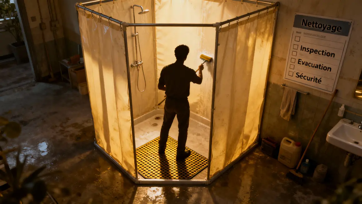 entretien douche provisoire pendant travaux securisation