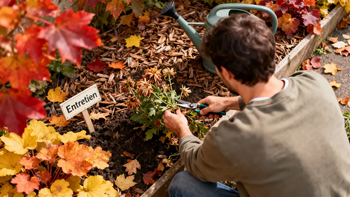 Jardin entretien floraison massif automne novembre