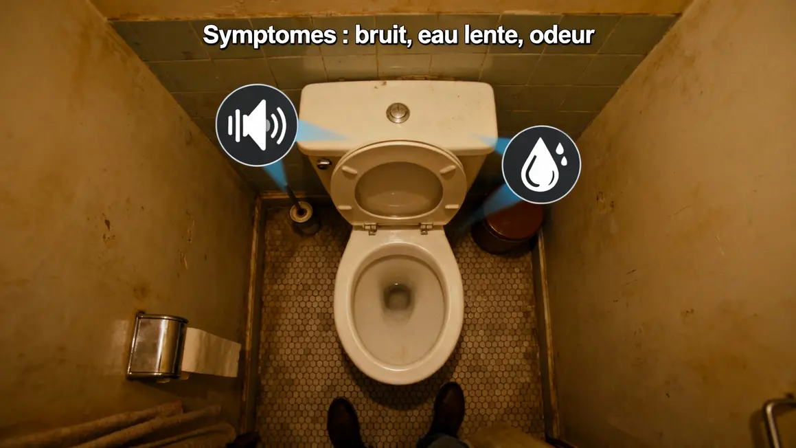 Symptômes sanibroyeur bouché bruit et odeur