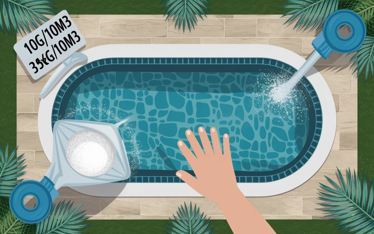 Enlever algues piscine naturellement brossage bicarbonate sel