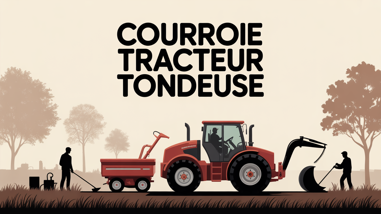 tracteur tondeuse montage courroie vue generale