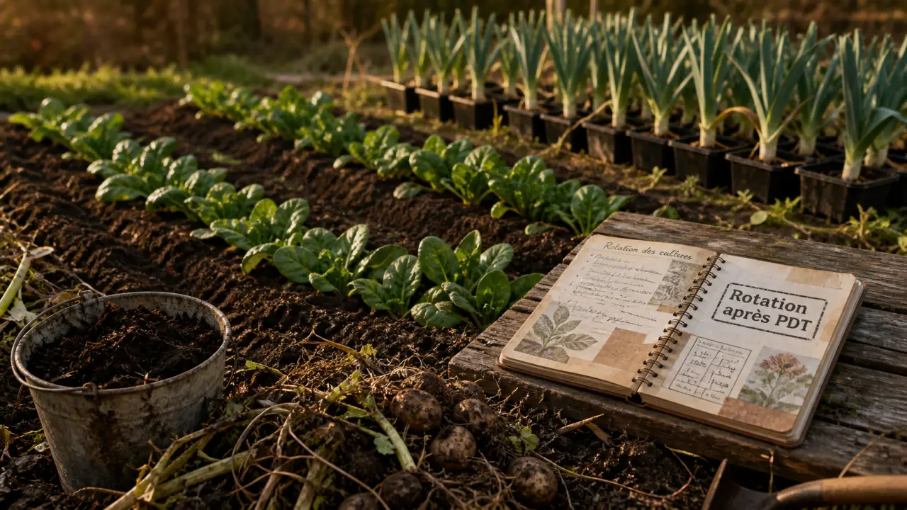 Que planter apres les pomme de terre : épinards d’hiver et poireaux en rotation avec engrais verts